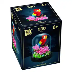 TOYLINO Mini Blumenbausteine im Glas, Papagei