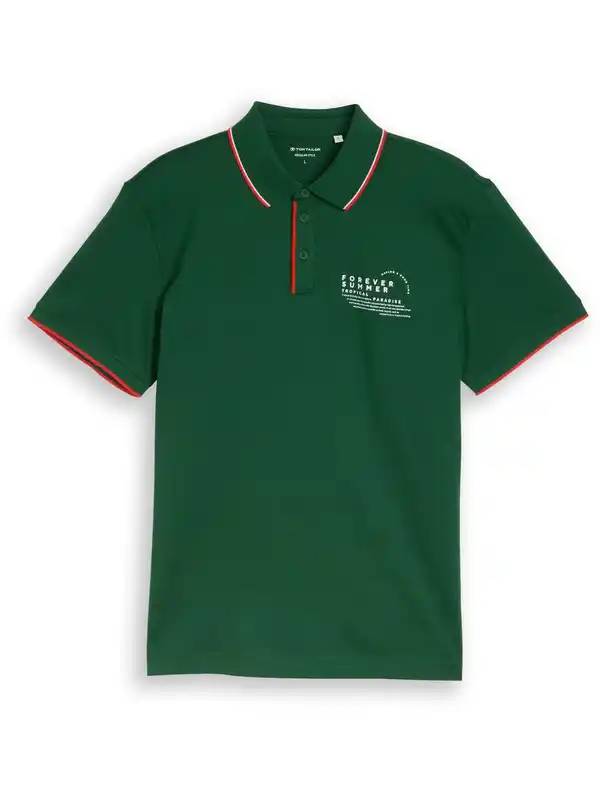 Bild 3 von Herren Poloshirt mit Schriftzug-Print Grün
