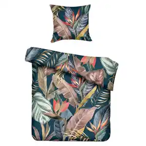 NOVITESSE Satin Bettwäsche, Blau, 135 x 200 cm + 80 x 80 cm