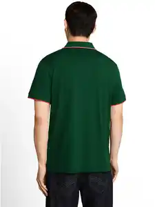 Herren Poloshirt mit Schriftzug-Print Grün