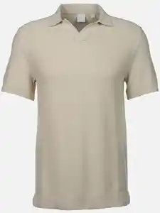 Herren Poloshirt mit Struktur Beige