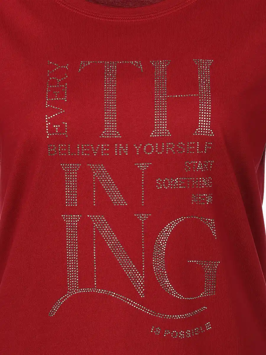 Bild 3 von Damen Shirt mit Strass-Applikation Rot