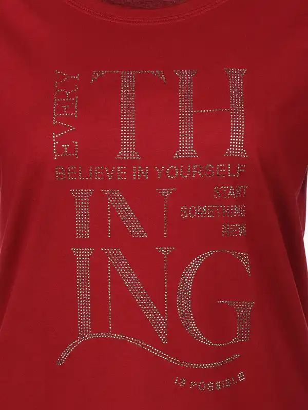 Bild 3 von Damen Shirt mit Strass-Applikation Rot