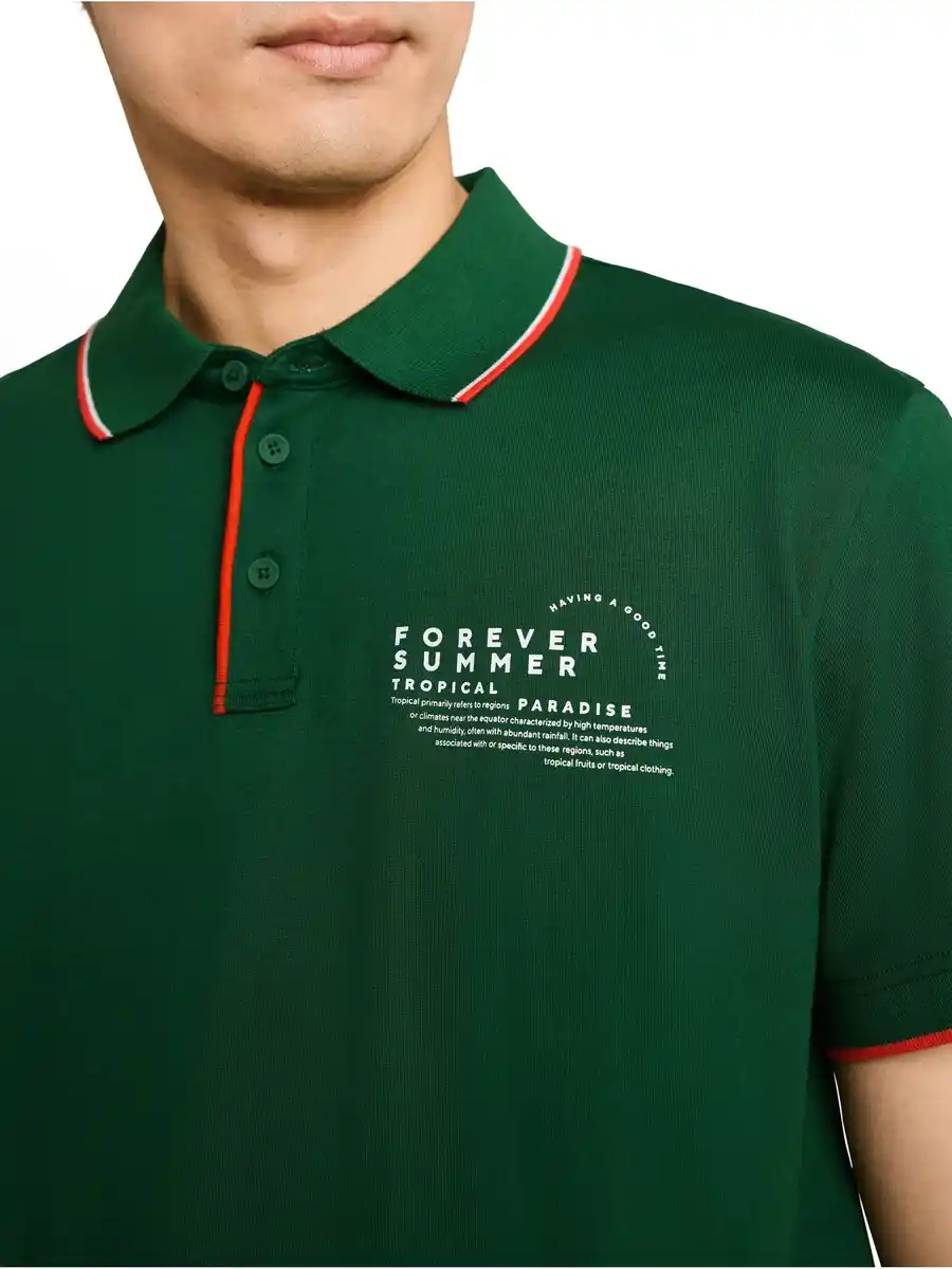 Bild 2 von Herren Poloshirt mit Schriftzug-Print Grün