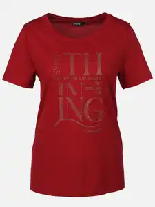 Damen Shirt mit Strass-Applikation Rot
