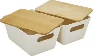 IDEENWELT 2er Set Badezimmerbox klein weiß