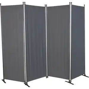 Angerer Freizeitmöbel Paravent 4-teilig Bezug Swingtex Polyacryl dunkelgrau 165 x 228 cm