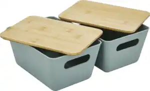 IDEENWELT 2er Set Badezimmerbox klein grün
