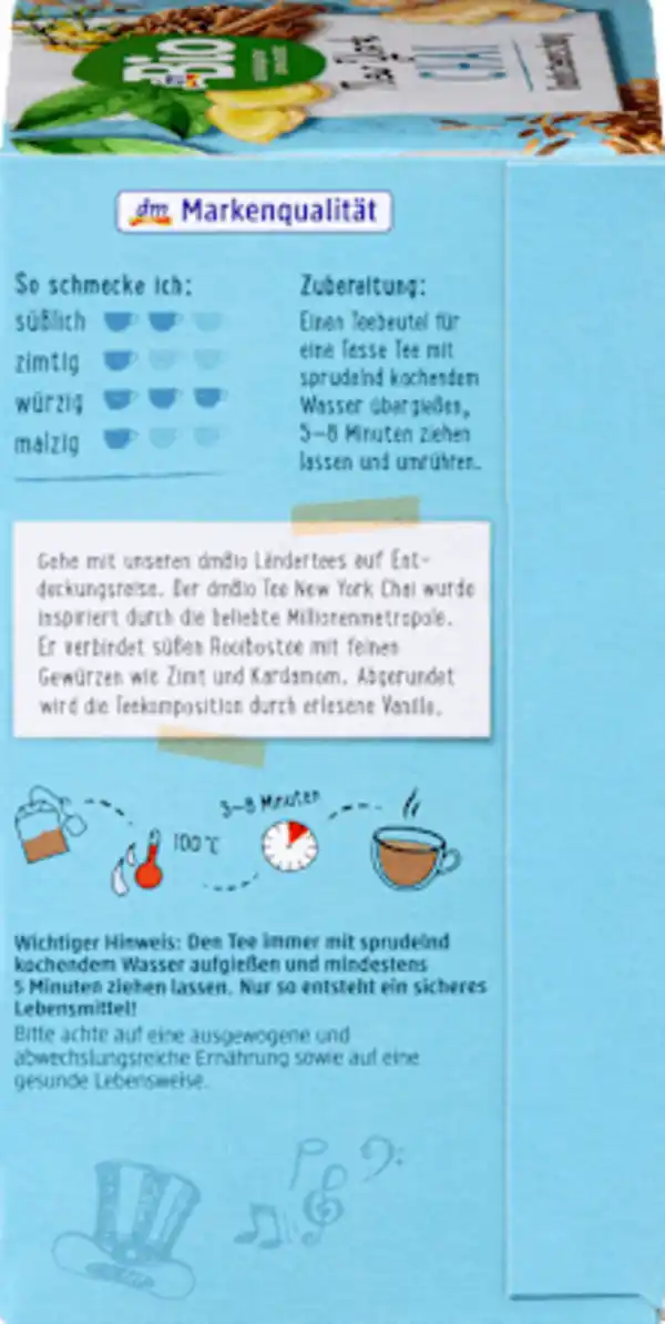 Bild 3 von dmBio Rooibostee New York Chai (20 Beutel), 40 g