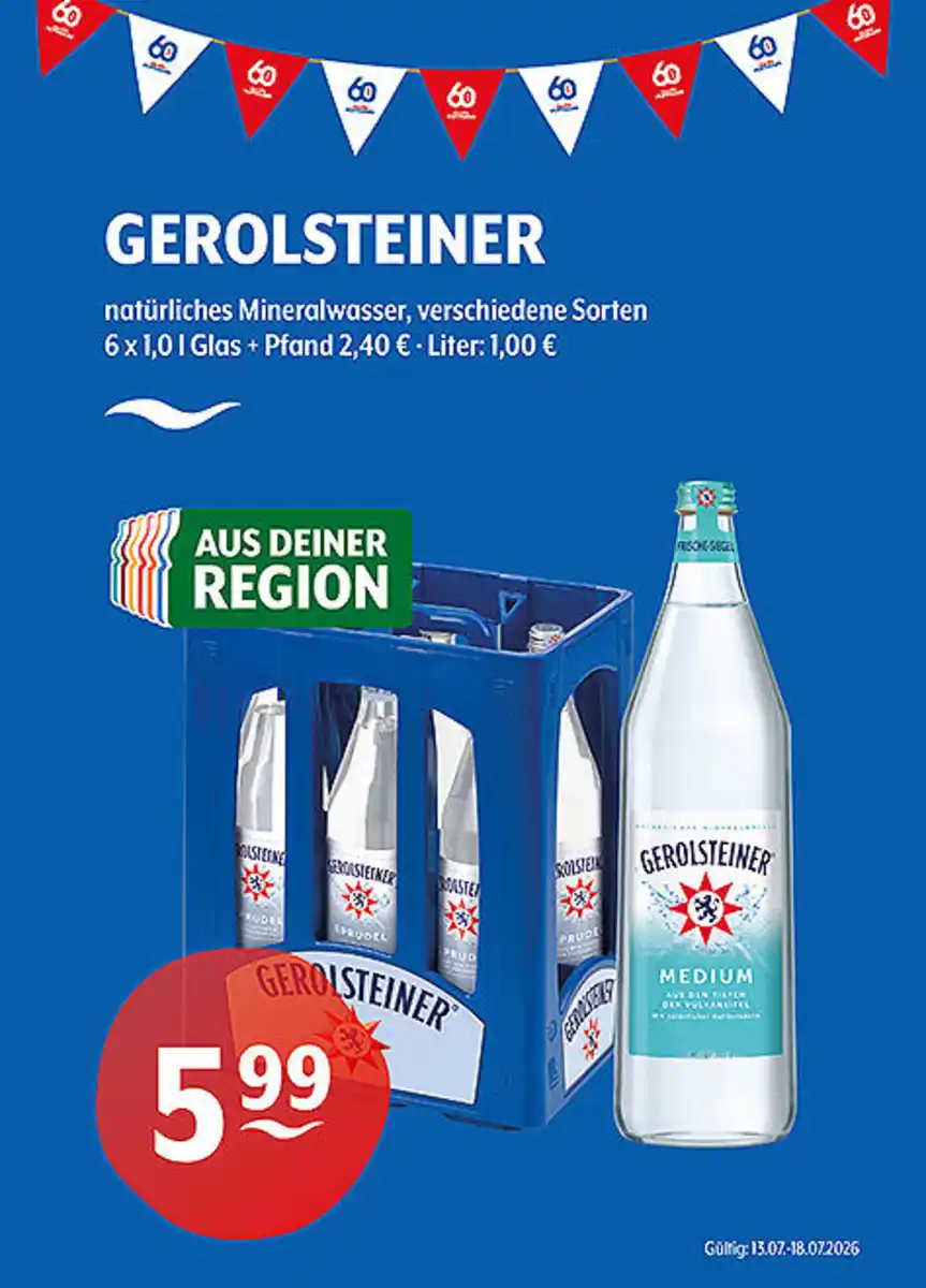 Bild 1 von GEROLSTEINER natürliches Mineralwasser verschiedene Sorten