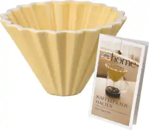dm home Kaffeefilterhalter aus Keramik, gelb (11,5x8 cm), 1 St