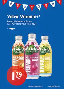 Volvic VITAMIN+* Pfirsich, Himbeere oder Zitrone