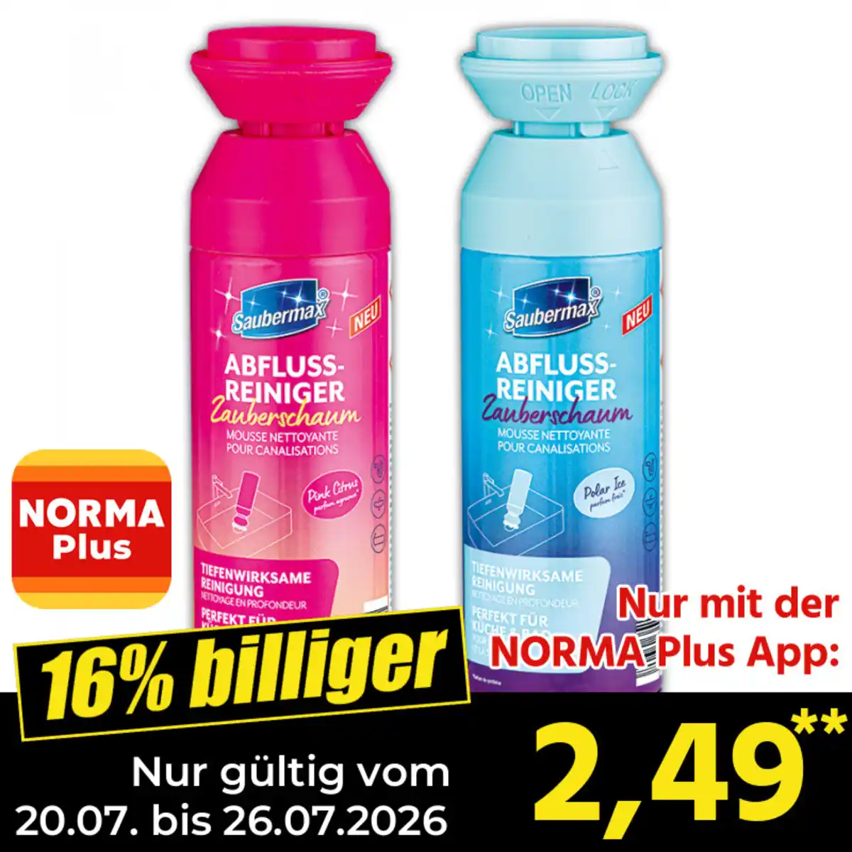 Bild 1 von Saubermax Abflussreiniger Zauberschaum