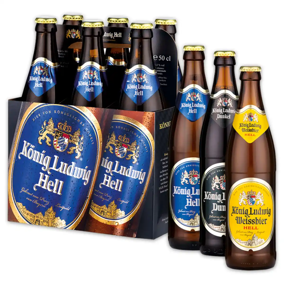 Bild 1 von König Ludwig Hell / Dunkel / Weißbier Hell