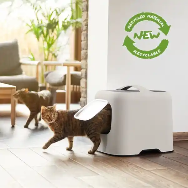 Bild 2 von MyPet Biala Katzenklo mit Haube und Schaufel, cappuccino/anthrazit, recycletes Material