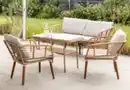 Bild 2 von 11tlg. Lounge-Set  ASTI aus Aluminium und Rope-Geflecht inkl. Polsterauflage - Beige