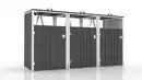 Bild 1 von 3er Mülltonnenbox aus verzinktem Stahl, ca. 240 x 80 x 122 cm - Anthrazit