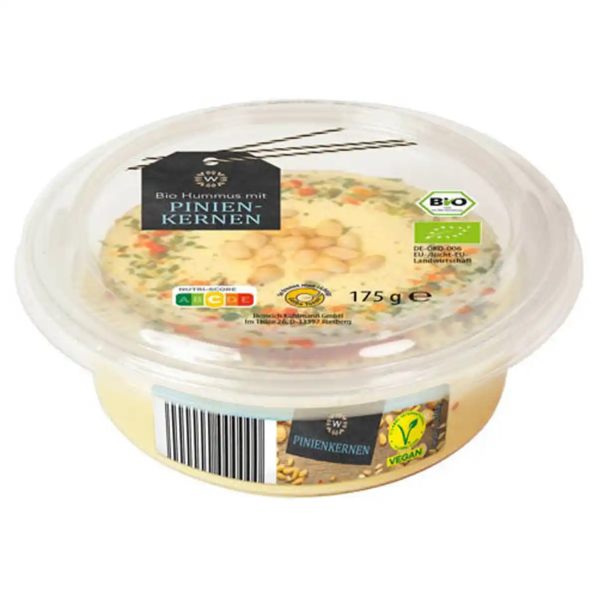 Bild 1 von WONNEMEYER Bio-Hummus mit Topping 175 g, Kräuter-Pinienkerne
