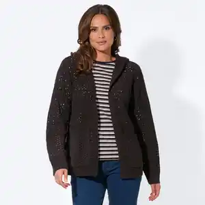 Damen-Strickcardigan mit Kapuze