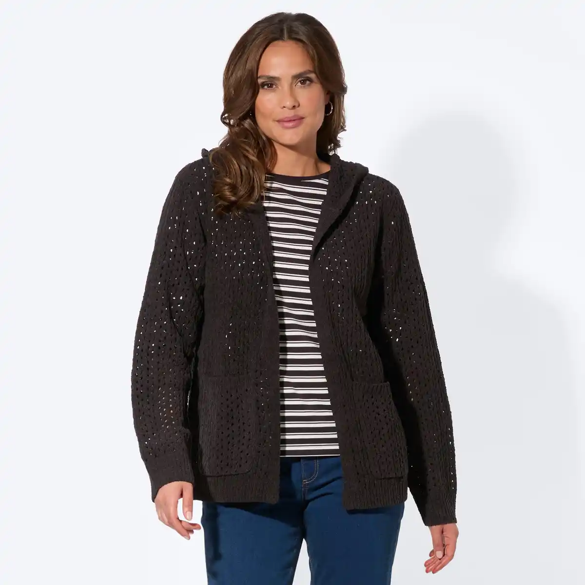 Bild 1 von Damen-Strickcardigan mit Kapuze