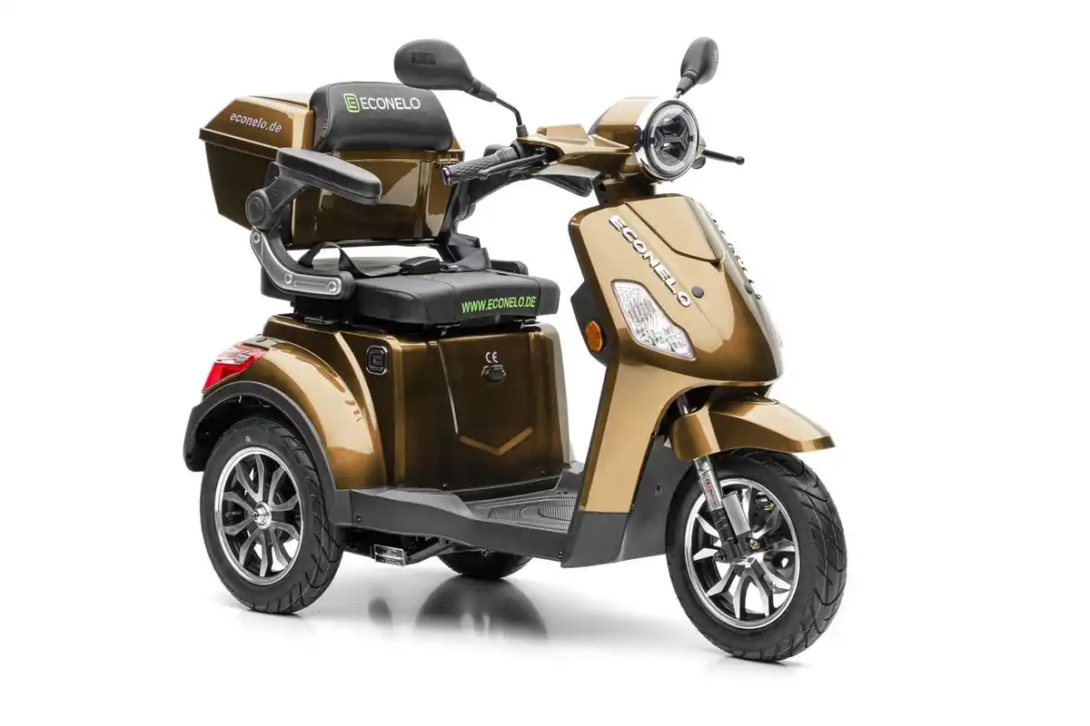 Bild 1 von E-Seniorenmobil J1000, Lithium-Akku, 3-Rad, 1000 Watt, Braun