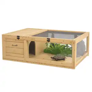 Schildkrötenhaus aus Holz, Schildkrötengehege mit Haupthäusern, Reptilienkäfig