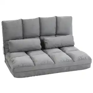 2 in 1 faltbares Bodensofa Bett mit Rückenlehne - Hellgrau