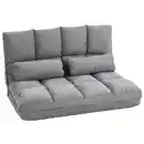 Bild 1 von 2 in 1 faltbares Bodensofa Bett mit Rückenlehne - Hellgrau