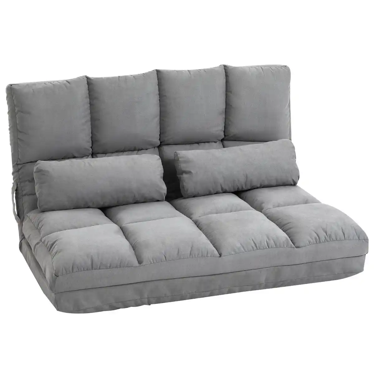 Bild 1 von 2 in 1 faltbares Bodensofa Bett mit Rückenlehne - Hellgrau