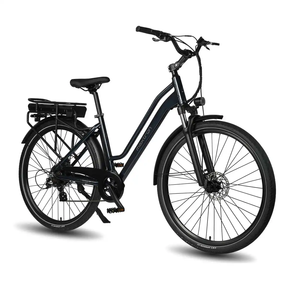 Bild 1 von Maxtron Urban 7,City E-Bike, HR-Nabenmotor,SHIMANO ALTUS 7-Gänge,mech.Scheibenbremse,dunkelblau