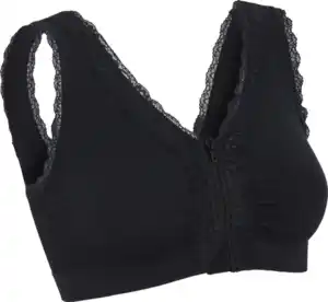 IDEENWELT Komfort Bustier mit Zipper & Spitze schwarz Gr. L