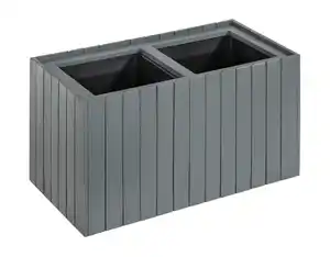 Pflanzkübel aus Akazienholz, ca. 57 x 30 x 35 cm - Anthrazit