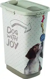Rotho MyPet Cody Tierfutterbehälter 50l mit Deckel und Schütte für praktisches Dosieren, muster
