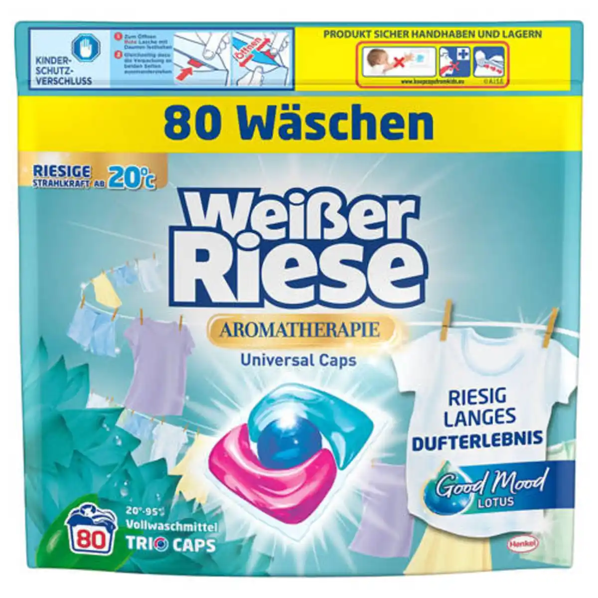 Bild 1 von WEISSER RIESE Waschmittel XXL, Universal Caps Lotus