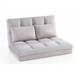 2 in 1 faltbares Bodensofa Bett mit Rückenlehne - Hellgrau
