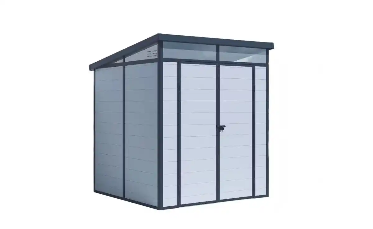 Bild 1 von Kunststoff-Gerätehaus "TOYA", ca. 238 x 192 x 215 cm - Hellgrau/Grau