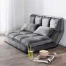 Bild 2 von 2 in 1 faltbares Bodensofa Bett mit Rückenlehne - Hellgrau