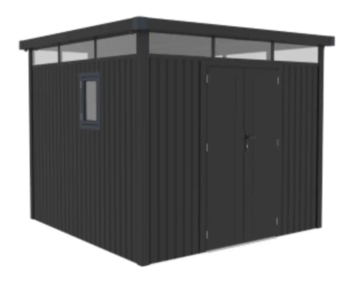 Bild 1 von Metallgerätehaus "ELSA", ca. 294 x 294 x 222 cm - Glänzendes Grau