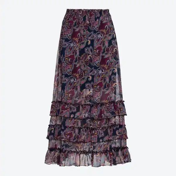 Bild 3 von Damen-Rock aus Chiffon mit Smokbund