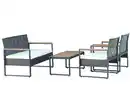 Bild 1 von 7tlg. Gartenmöbel-Set Bistrotisch mit 2 Stühlen und 1 Bank in Rattanoptik