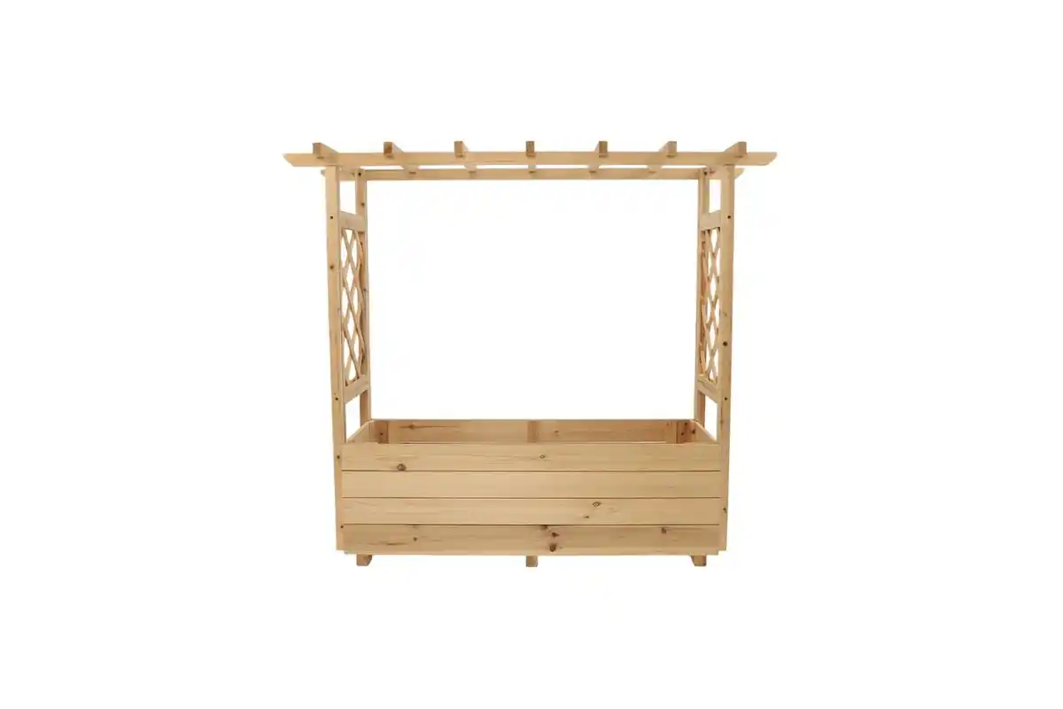 Bild 1 von Pflanzkasten aus Kiefernholz, ca. 98 x 34 x 104 cm - Natur