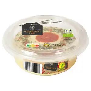WONNEMEYER Bio-Hummus mit Topping 175 g, mit Paprika-Dip