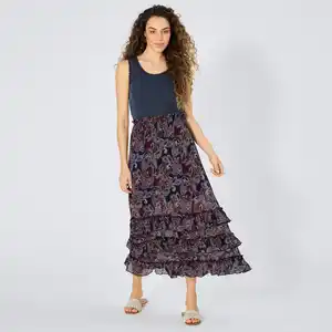 Damen-Rock aus Chiffon mit Smokbund