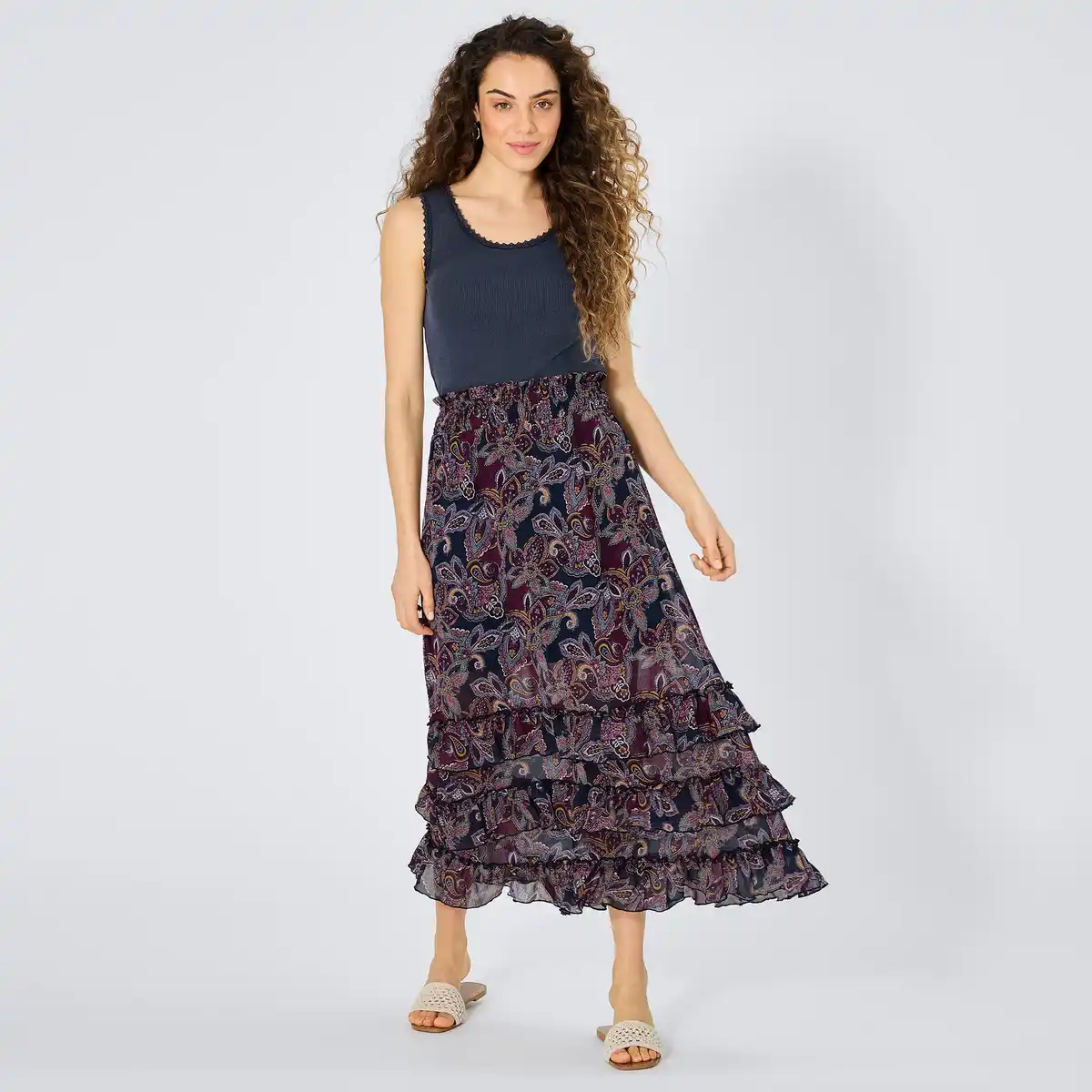 Bild 1 von Damen-Rock aus Chiffon mit Smokbund