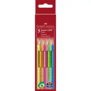 5 Jumbo Farbstifte - GRIP Neon