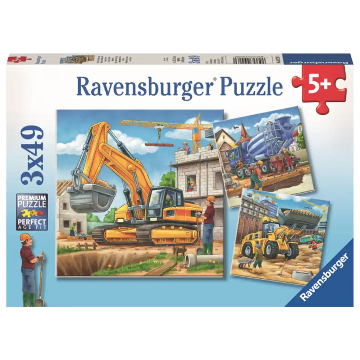 Bild 1 von Puzzle-Box - Große Baufahrzeuge - 3x 49 Teile
