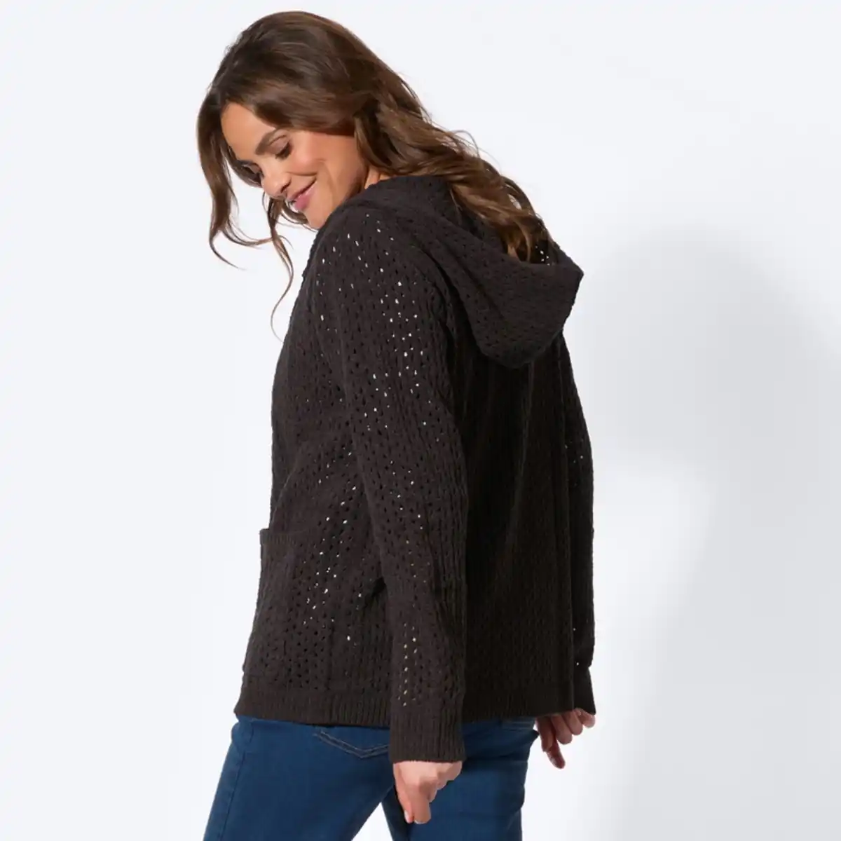 Bild 4 von Damen-Strickcardigan mit Kapuze