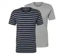 Bild 1 von 2 T-Shirts, hellgrau meliert, navy-hellgrau meliert gestreift