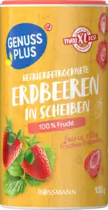 GENUSS PLUS gefriergetrocknete Erdbeeren in Scheiben, 100 g