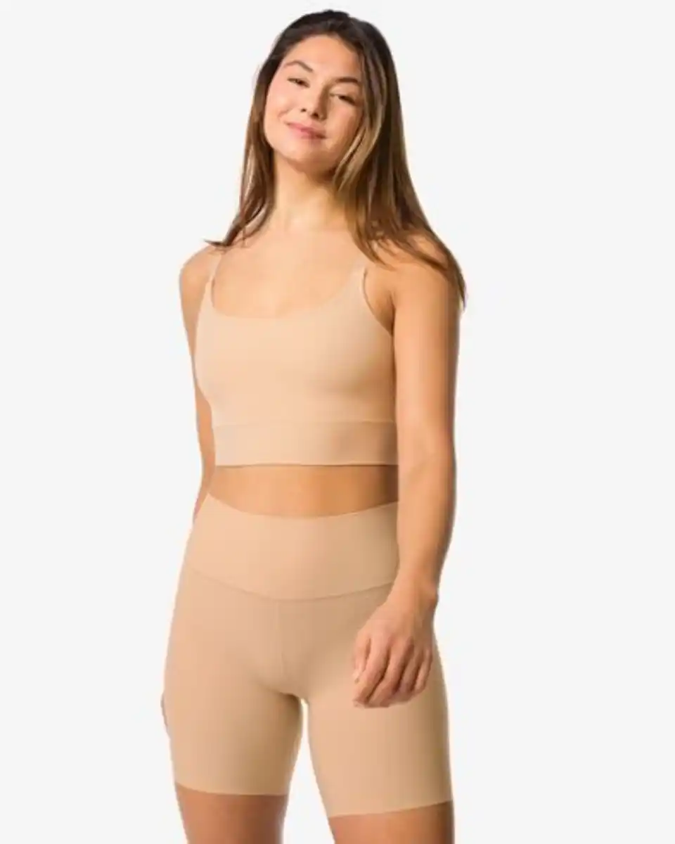 Bild 2 von Damen-Radlerhose mit körperformenden Eigenschaften und hoher Taille beige
